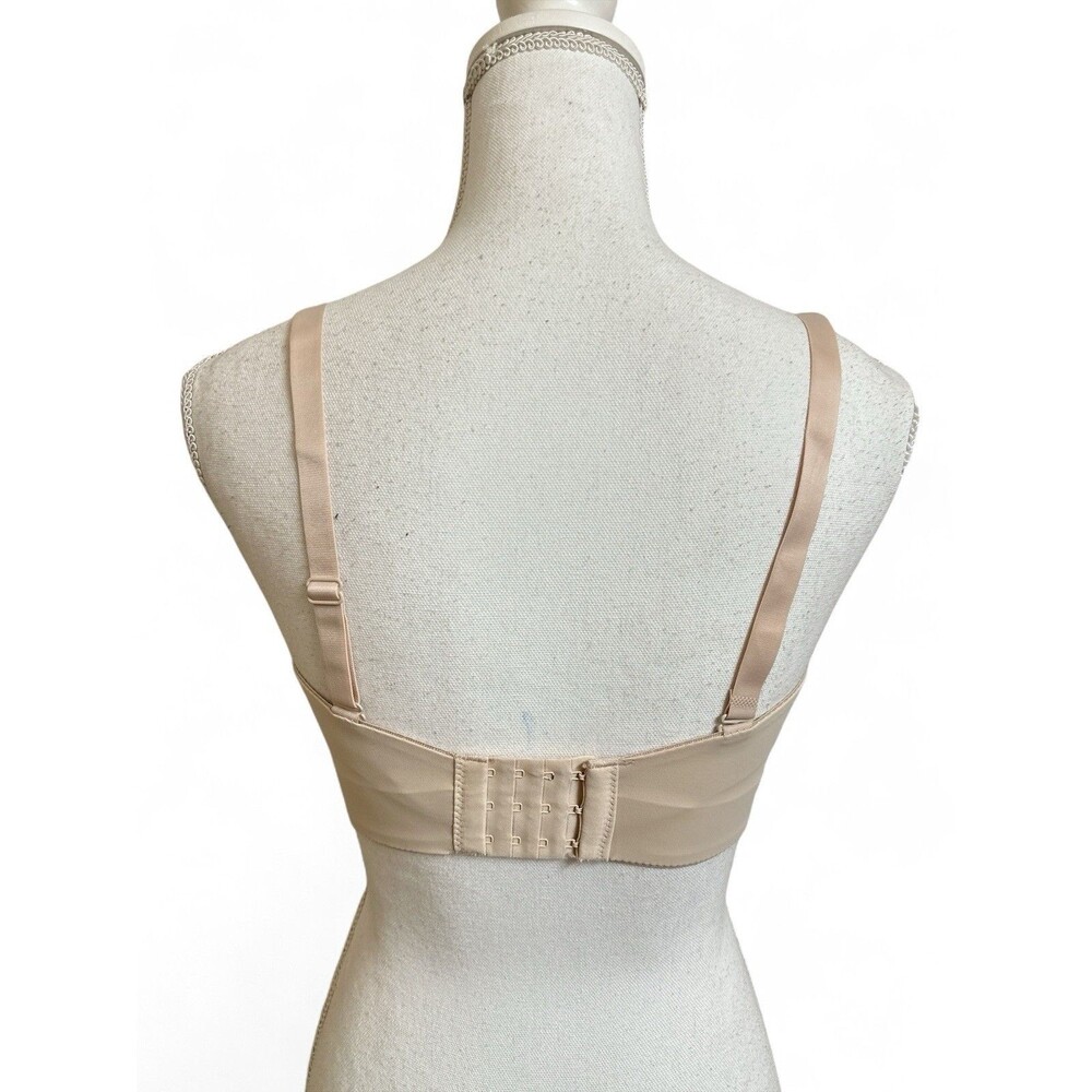 NEW Beige Strapless Multiway Bra 34C Underwire No Padding Double Lined Fabric - Picture 2 of 5